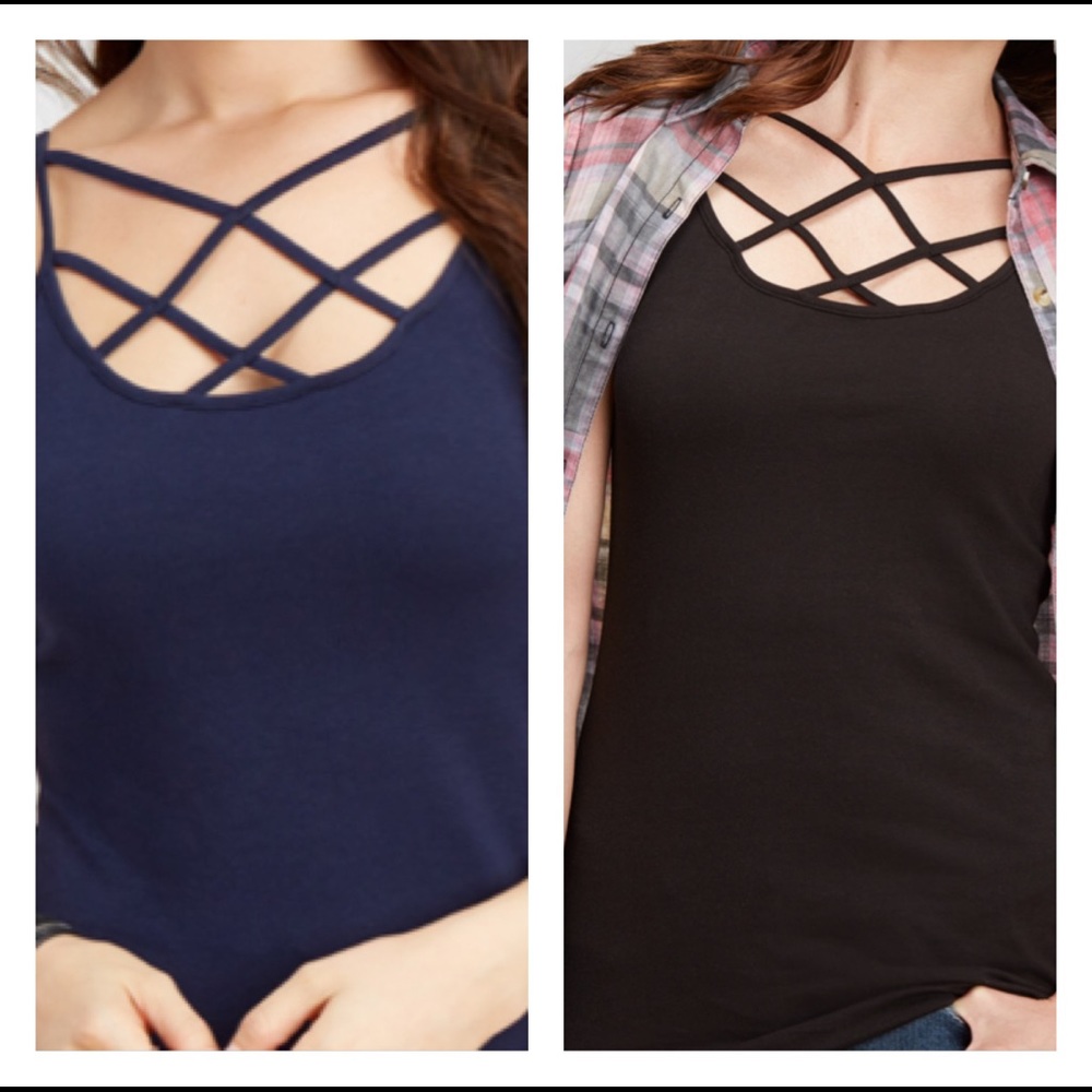 Double Strap X Front Cami